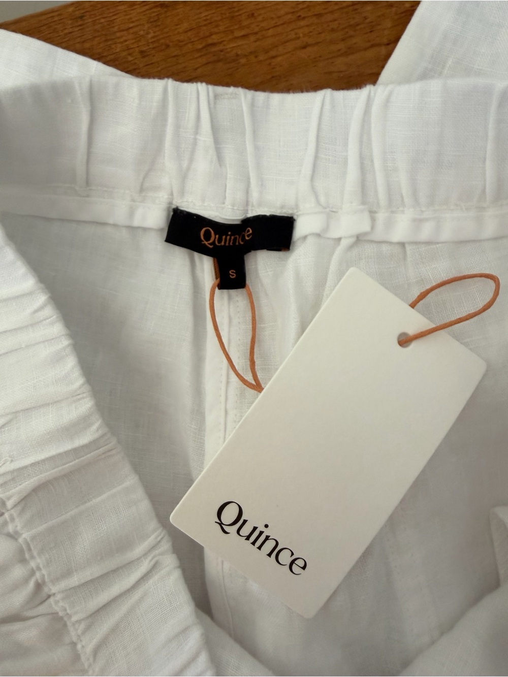 NWT Quince 100% European Linen Pull On Pants White Summer Straight Leg Women’s S - Picture 5 of 9